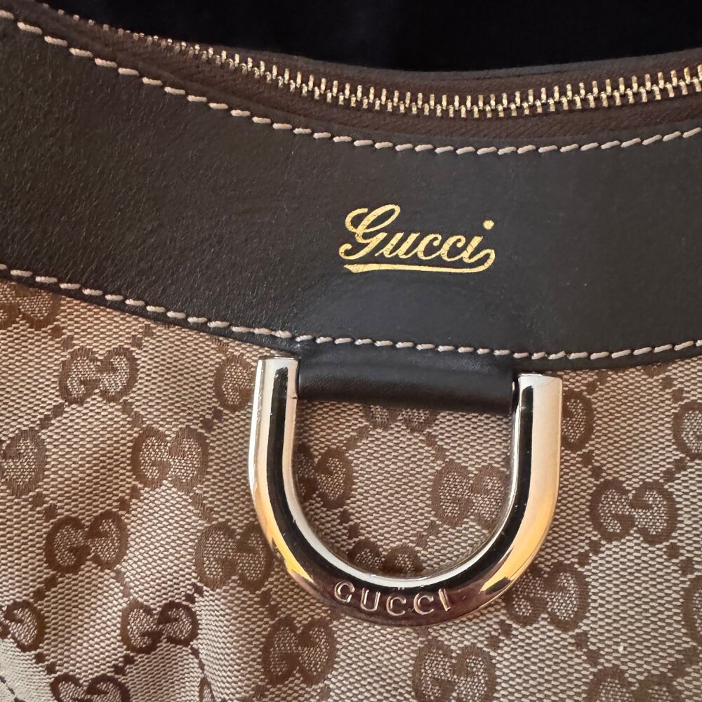 Gucci Brown GG Monogram Abbey D-Ring Hobo Bag - Picture 5 of 11